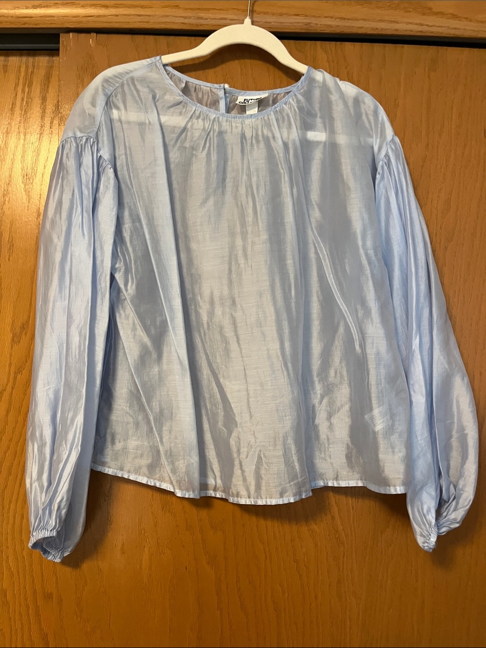 Light Blue Long Sleeve Women's Blouse